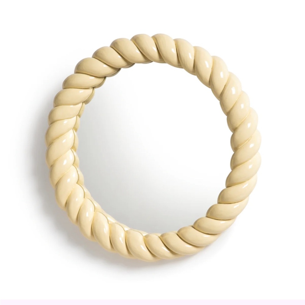 &Klevering yellow braided round mirror new NIB